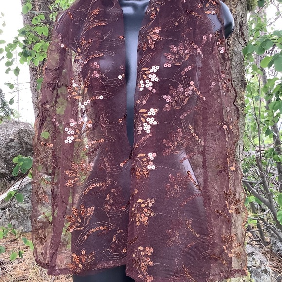 24 by 70 Brown Shawl Bridesmaids Scarf Wedding Accessories Former Event outfits - Picture 4 of 7